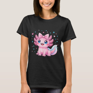 Camiseta Kawaii Cute Ajolote Coquette Lazo Mujeres Niñas Ki