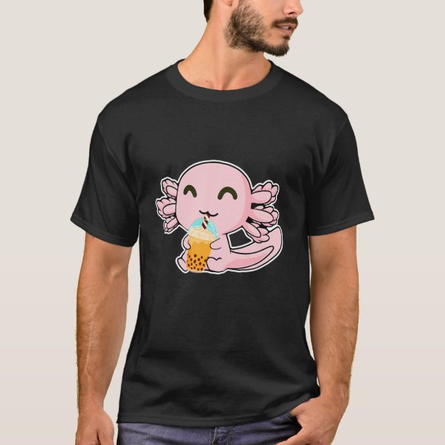 Camiseta Kawaii Cute Anime Axolotl Boba Tea de burbuja Té d (Anverso)