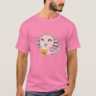 Camiseta Kawaii Cute Anime Axolotl Boba Tea de burbuja Té d