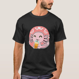 Camiseta Kawaii Cute Anime Axolotl Boba Tea de burbuja Té d
