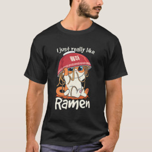 Camiseta Kawaii Cute Anime Cat Chica Otaku Japonés Ramen No