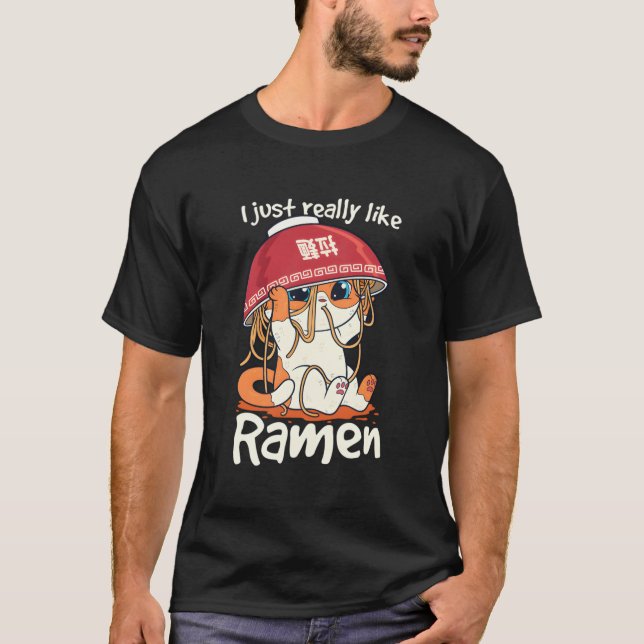 Camiseta Kawaii Cute Anime Cat Chica Otaku Japonés Ramen No (Anverso)