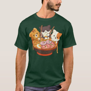 Camiseta Kawaii Cute Anime Gats Otaku Noodle Japonés Ramen