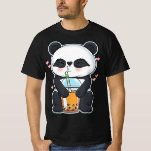 Camiseta Kawaii Cute Anime Panda Boba Bubble Tea Otaku Homb