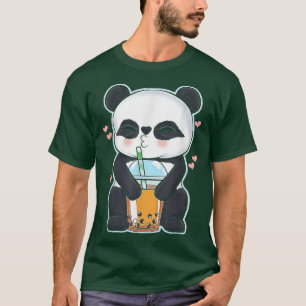 Camiseta Kawaii Cute Anime Panda Boba Bubble Tea Otaku Homb