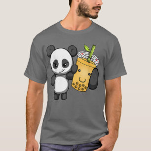 Camiseta Kawaii Cute Anime Panda Boba Bubble Tea Otaku Homb