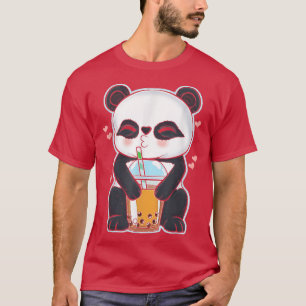Camiseta Kawaii Cute Anime Panda Boba Bubble Tea Otaku Homb