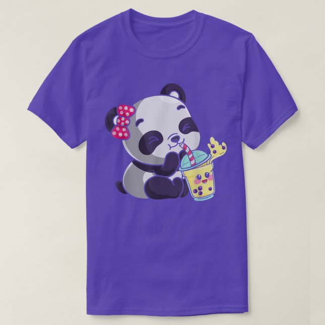 Camiseta Kawaii Cute Anime Panda Boba Bubble Tea Otaku Homb (Diseño del anverso)