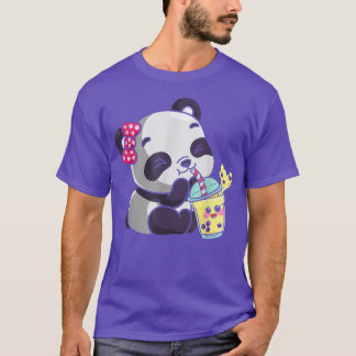 Camiseta Kawaii Cute Anime Panda Boba Bubble Tea Otaku Homb