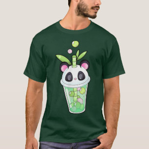 Camiseta Kawaii Cute Anime Panda Boba Bubble Tea Otaku Homb