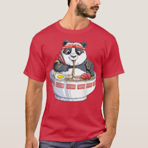 Camiseta Kawaii Cute Anime Panda Otaku Japonés Ramen Noodl
