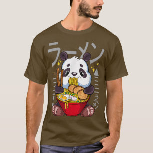 Camiseta Kawaii Cute Anime Panda Otaku Japonés Ramen Noodl