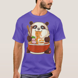 Camiseta Kawaii Cute Anime Panda Otaku Japonés Ramen Noodl