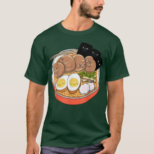 Camiseta Kawaii Cute Anime Sloth Otaku Japonés Ramen Noodl