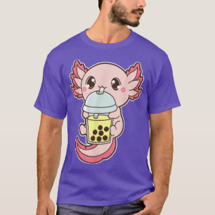 Camiseta Kawaii Cute Boba Axolotl Banana Lychee Bubble Pear