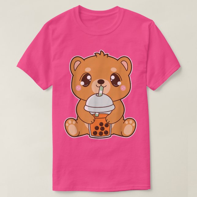 Camiseta Kawaii Cute Boba Grizzly Oso de burbuja de hielo t (Diseño del anverso)