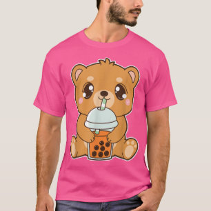 Camiseta Kawaii Cute Boba Grizzly Oso de burbuja de hielo t