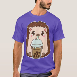 Camiseta Kawaii Cute Boba Hedgehog Classic Bubble Pearl