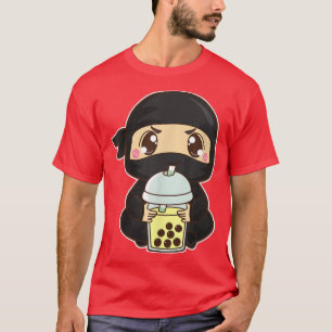 Camiseta Kawaii Cute Boba Ninja Asian Banana Bubble Pearl M