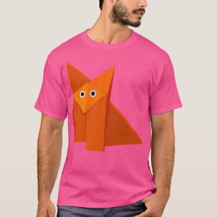 Camiseta Kawaii Cute Origami Fox Geométrica Art