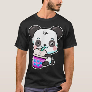 Camiseta Kawaii Cute Panda Bear Anime Boba Drink Bubble Tea