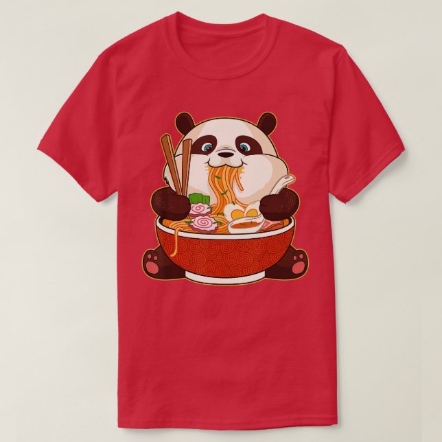 Camiseta Kawaii Cute Panda Otaku Japonés Ramen Noodles Gi (Diseño del anverso)