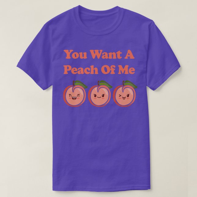 Camiseta Kawaii Cute Quieres Un Peach Of Me Divertido Fruto (Diseño del anverso)