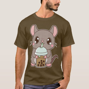 Camiseta Kawaii Cute Zodiac Boba Rat Classic Bubble Pearl M
