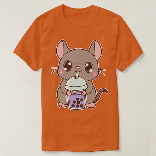 Camiseta Kawaii Cute Zodiac Boba Rat Taro Bubble Pearl Mill (Diseño del anverso)
