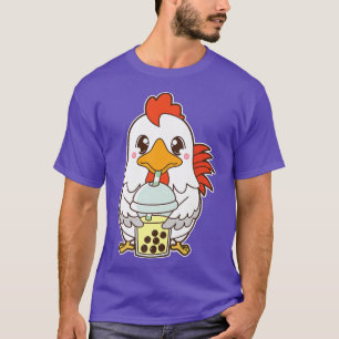 Camiseta Kawaii Cute Zodiac Boba Rooster Banana Bubble Milk
