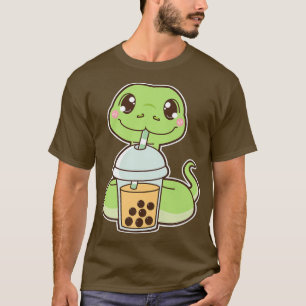 Camiseta Kawaii Cute Zodiac Boba Snake Mango Bubble Pearl M
