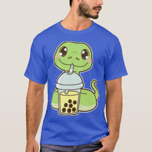 Camiseta Kawaii Cute Zodiac Boba Snake Yellow Bubble Pearl
