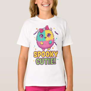 Camiseta Kawaii de Halloween con Murciélagos y Laz
