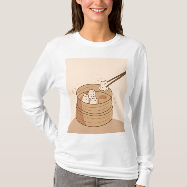 Camiseta Kawaii Dim Sum Bunnies T Shirt (Anverso)