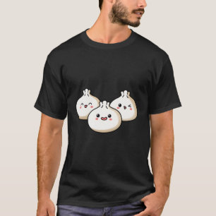 Camiseta Kawaii Dim Sum Dumplings Chica japonés de comida A