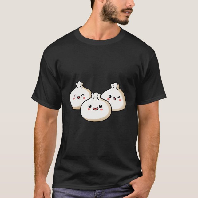 Camiseta Kawaii Dim Sum Dumplings Chica japonés de comida A (Anverso)