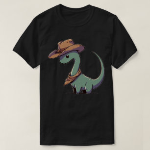 Camiseta Kawaii Dinosaur Brontosaurus Cowboy Funny