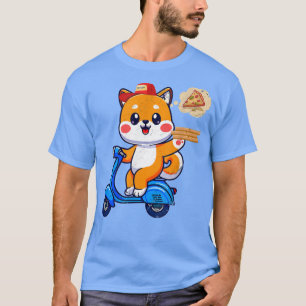 Camiseta Kawaii Dog Cute Animal Pizza Delivery Funny Pizza
