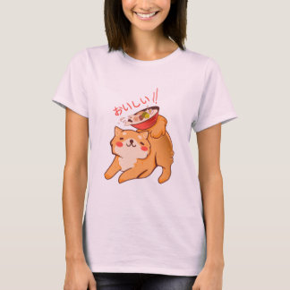 Camiseta Kawaii Doggy Japanese Cut Shiba Inu and Ramen