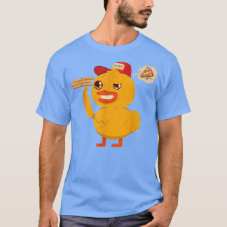 Camiseta Kawaii Duck Cute Animal Pizza Delivery Funny Pizza