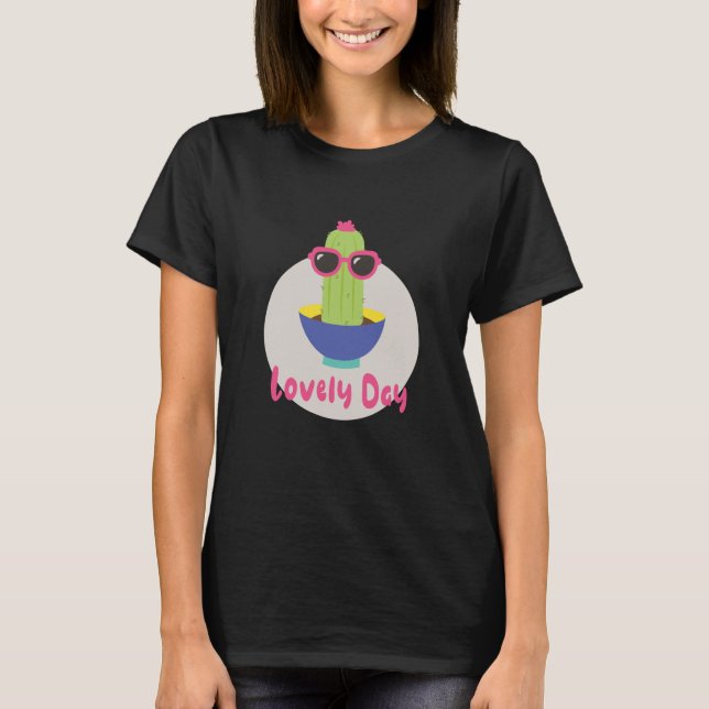 Camiseta Kawaii es un divertido cactus que lleva gafas de s (Anverso)