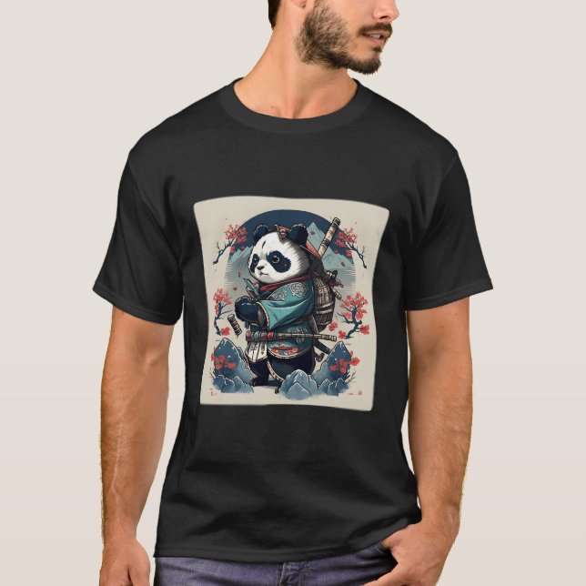 Camiseta Kawaii estilo japonés Samurai Anime Panda (Anverso)