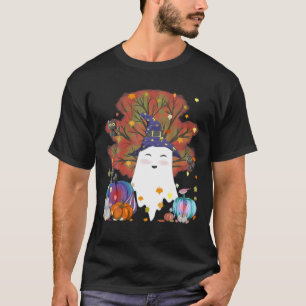 Camiseta Kawaii Fantasma De Brujas Gats Halloween Cae Más Q