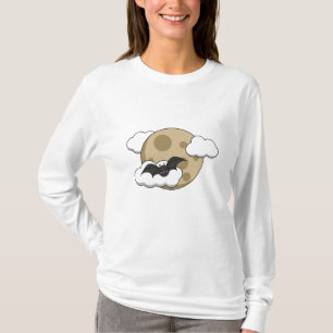 Camiseta Kawaii Feliz Bat volando a plena Luna