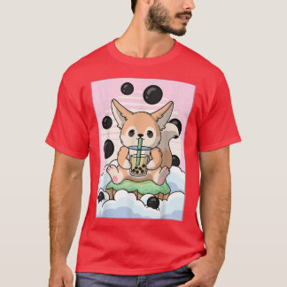 Camiseta Kawaii Fennec Fox Bubble Boba Té Leche Ae Japonés
