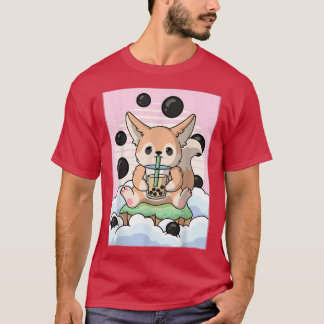 Camiseta Kawaii Fennec Fox Bubble Boba Té Leche Ae Japonés