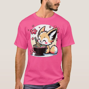 Camiseta Kawaii Fennec Fox come Ramen