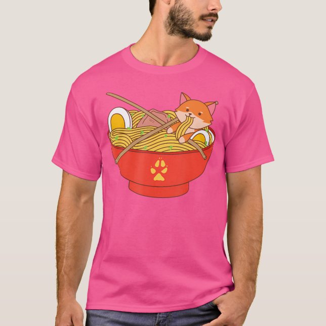 Camiseta Kawaii Fox con Ramen (Anverso)