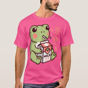 Camiseta Kawaii Frog Bebe Fresa Látigo Japonés