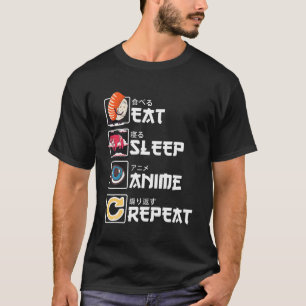 Camiseta Kawaii Ga Sushi Come El Anime Repetir El Anime